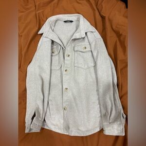 Men's Beige Button-Up Jacket
